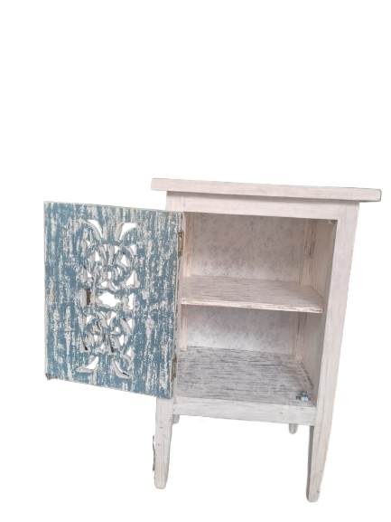 Mesa de noche blanco vintage